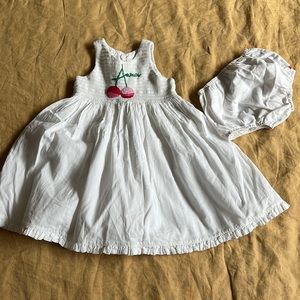 White Sonia Rykiel Dress + bloomer for toddler 18m